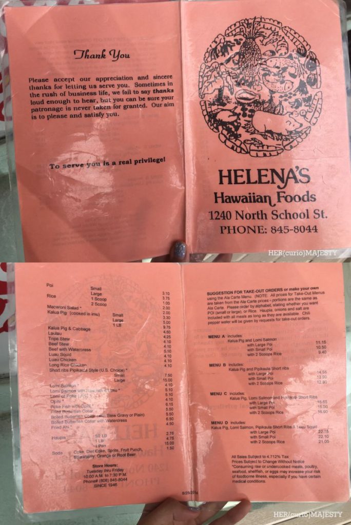 helenas menu